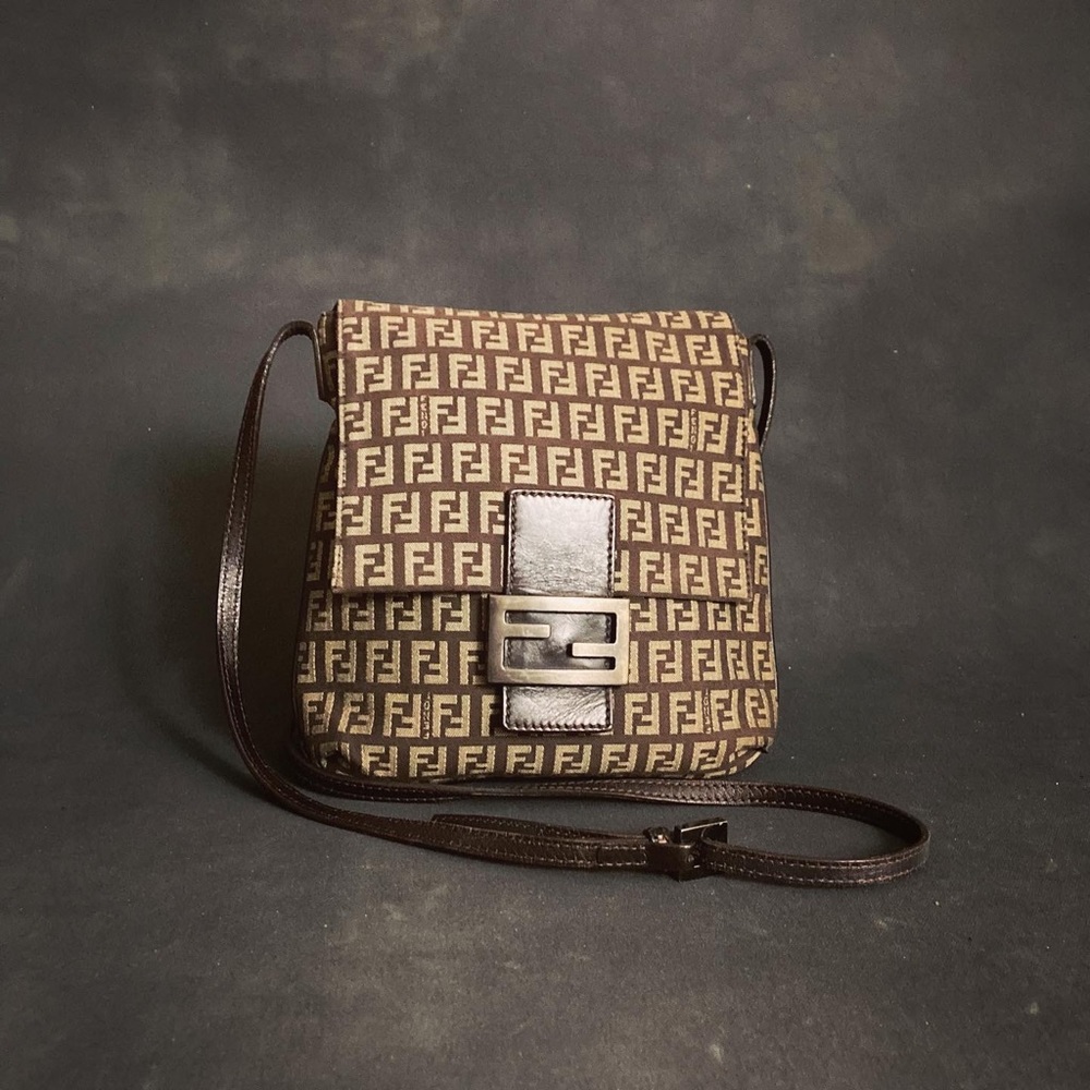 Fendi Zucchino Small Crossbody Messenger Bag